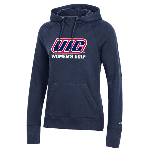  Champion Womens Navy Pull Over Hood - UIC Golf