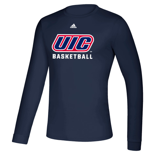  Adidas Navy Creator Performance Long Sleeve Tee - UIC Basketball Adidas