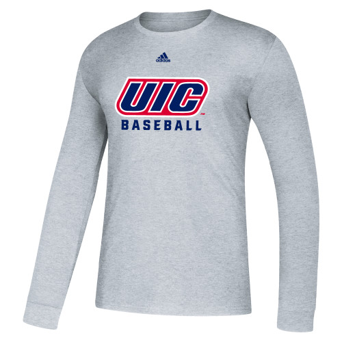  Adidas Medium Grey Heather Fresh Long Sleeve Tee - UIC Baseball Adidas