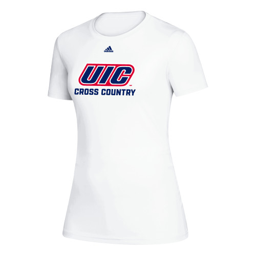  Adidas Womens White Creator Performance Tee - UIC Cross Country Adidas