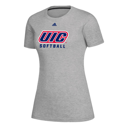  Adidas Womens Medium Heather Grey Creator Performance  Tee - UIC Softball Adidas