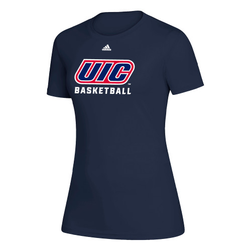  Adidas Womens Navy Creator Performance Tee - UIC Basketball Adidas