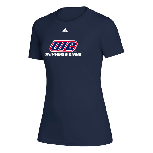  Adidas Womens Navy Creator Performance Tee - UIC Swimming and Diving Adidas