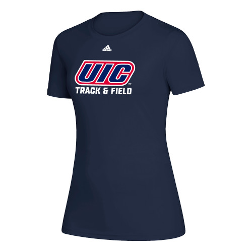  Adidas Womens Navy Creator Performance Tee - UIC Track and Field Adidas
