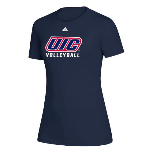  Adidas Womens Navy Creator Performance Tee - UIC Volleyball Adidas