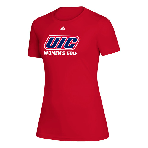  Adidas Womens Red Creator Performance Tee - UIC Golf Adidas