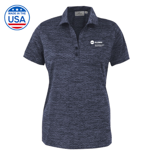 Womens Navy Honeycomb Jacquard Polo - UIC Alumni