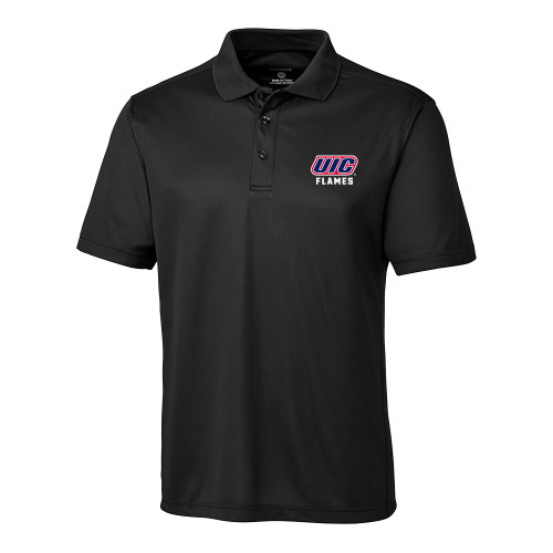  C&B Black Clique Ice Pique Polo - UIC FLAMES