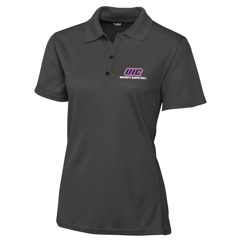  C&B Womens Dark Grey Clique Ice Pique Polo - UIC WOMENS BASKETBALL