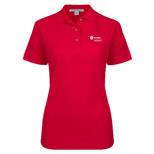  Womens Silk Touch Red Pique Polo - UIC Alumni