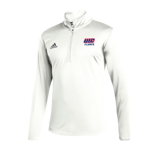  Adidas White Entrada 1/4 Zip - UIC FLAMES