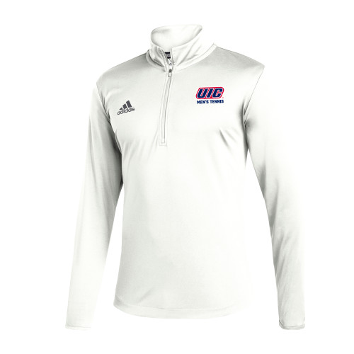  Adidas White Entrada 1/4 Zip - UIC MENS TENNIS