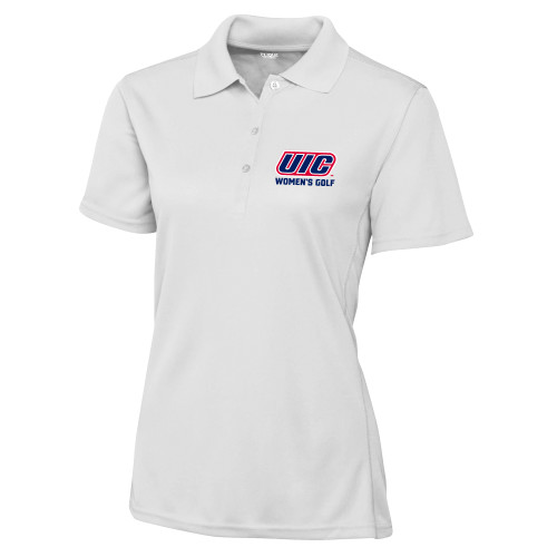  C&B Womens White Clique Ice Pique Polo - UIC WOMENS GOLF
