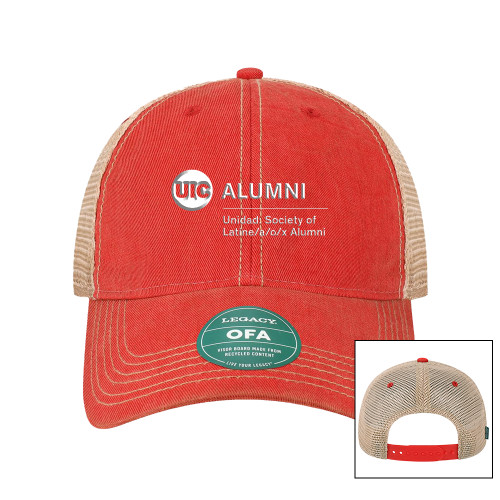  Legacy Scarlet Red/Khaki Old Favorite Trucker Hat - Unidad Society of Latine-a-o-x Alumni - UIC