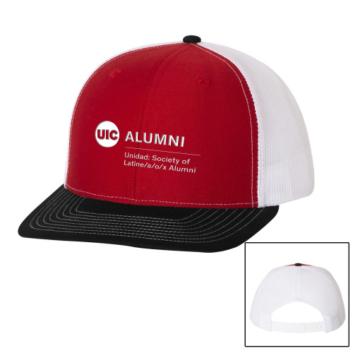  Richardson Red/White/Black Trucker Hat - Unidad Society of Latine-a-o-x Alumni - UIC