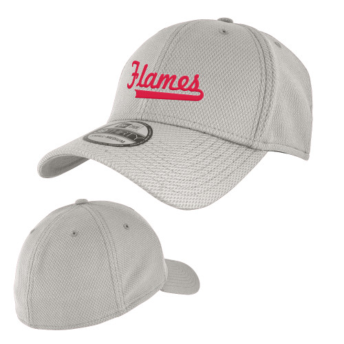  New Era Light Grey Diamond Era 39Thirty Stretch Fit Hat - Flames Script