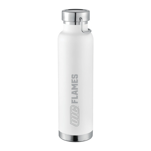  Thor Copper Vacuum Insulated White Bottle 22oz - UIC Flames Horizontal Engraved