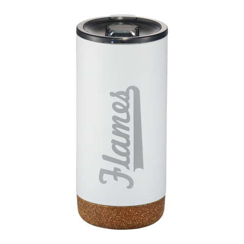  Valhalla Vacuum Insulated White Tumbler 16oz - Flames Script Engraved