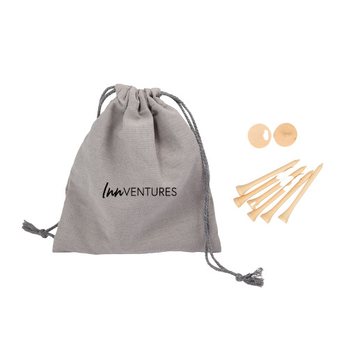 Bamboo Golf Tee Set w/ Grey Recycled Pouch-InnVentures