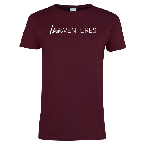 Womens Maroon Short Sleeve Tee-InnVentures