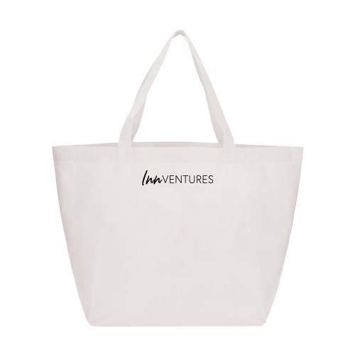 Yaya Non Woven White Shopper Tote-InnVentures