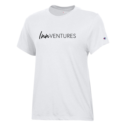 Champion Womens  White Core Short Sleeve Tee-InnVentures