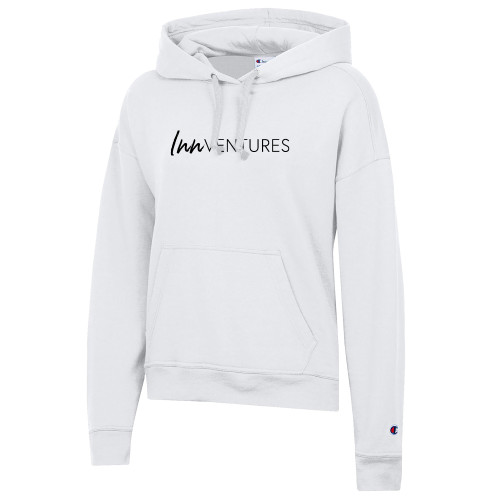 Champion Womens White Powerblend Pullover Hood-InnVentures