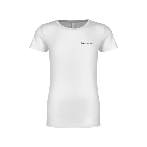 Next Level Girls White Fashion Fit T Shirt-InnVentures