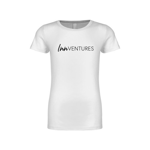 Next Level Girls White Fashion Fit T Shirt-InnVentures
