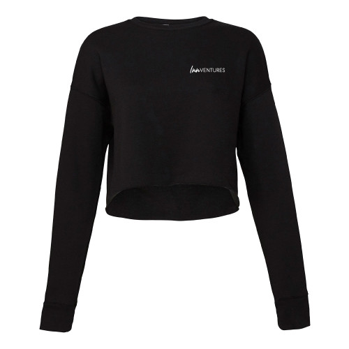 Bella + Canvas Womens Black Cropped Fleece Crew-InnVentures