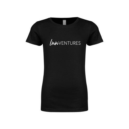 Next Level Girls Black Fashion Fit T Shirt-InnVentures