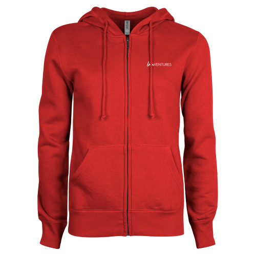 ENZA Womens Red Fleece Full Zip Hoodie-InnVentures