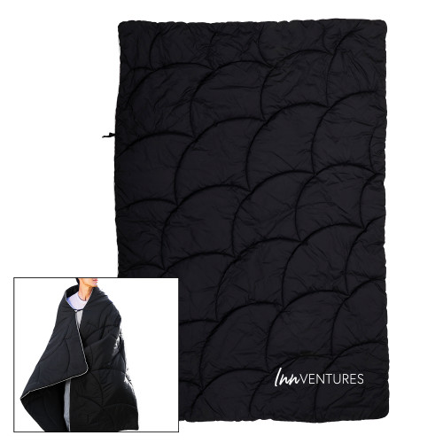Black Wearable Camping Blanket-InnVentures