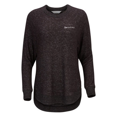 Boxercraft Womens Black Heather Cuddle Oversized Crew-InnVentures