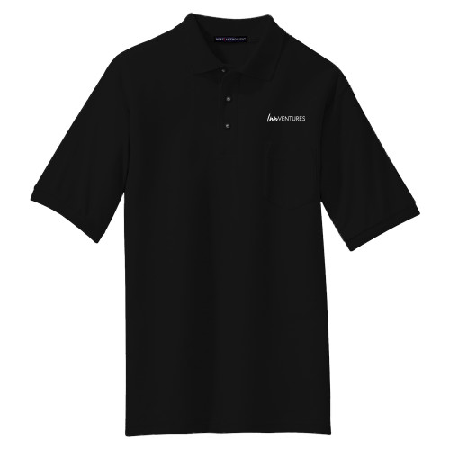 Black Silk Touch Polo w/ Pocket-InnVentures