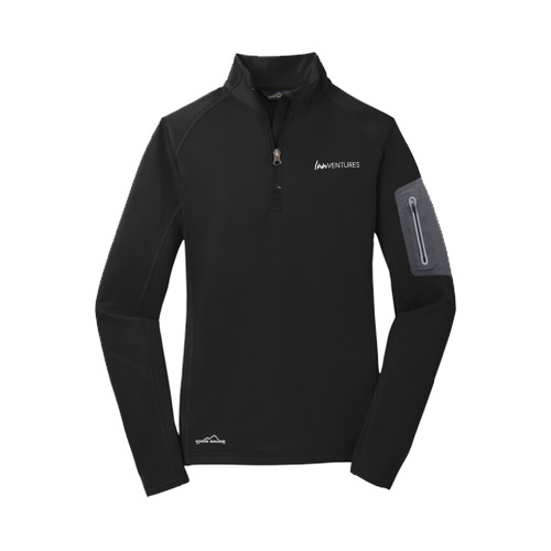 Eddie Bauer Womens Black 1/2 Zip Performance Fleece-InnVentures