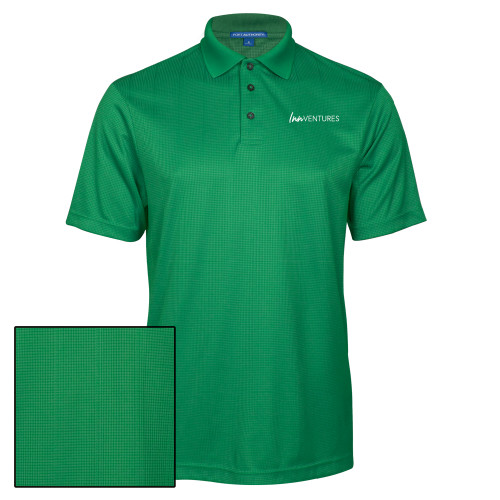 Kelly Green Performance Fine Jacquard Polo-InnVentures