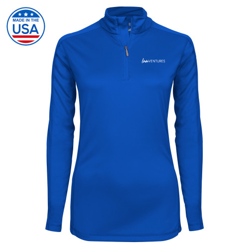 Syntrel Womens Royal Interlock 1/4 Zip-InnVentures