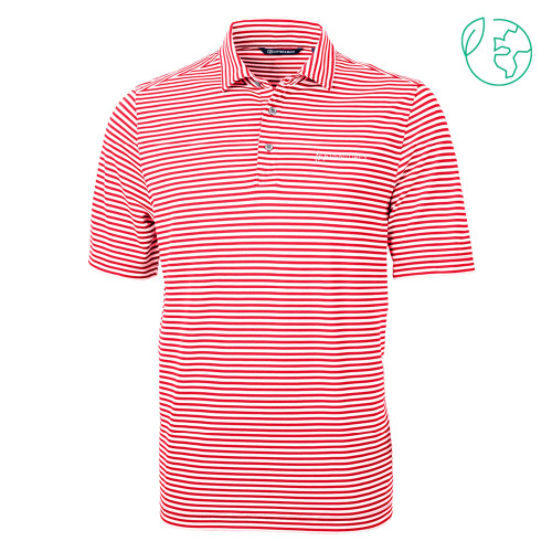 C&B Red Virtue Eco Pique Stripe Polo-InnVentures