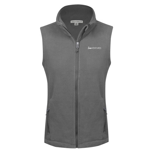 Womens Charcoal Fleece Full Zip Vest-InnVentures