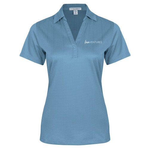 Womens Light Blue Performance Fine Jacquard Polo-InnVentures
