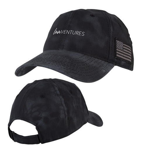 Kryptek Typhon Black Adjustable U.S. Flag Hat-InnVentures