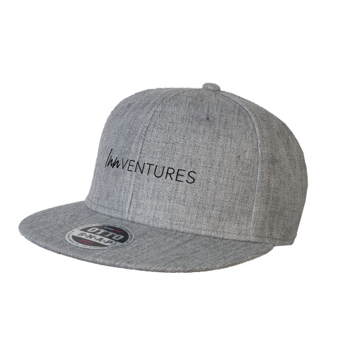 Heather Grey Wool Blend Flat Bill Snapback Hat-InnVentures