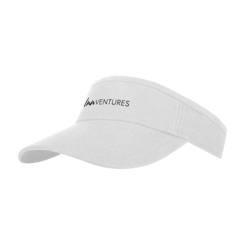 White Brushed Bull Denim Visor-InnVentures