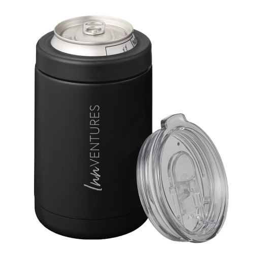 2 in 1 Black Can Cooler Tumbler 12oz-InnVentures Engraved