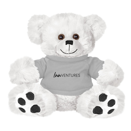 Plush Big Paw 8 1/2 inch White Bear w/Grey Shirt-InnVentures