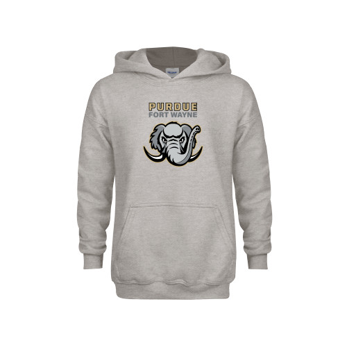  Youth Grey Fleece Hood - Purdue University Fort Wayne Primary Athletic Mark