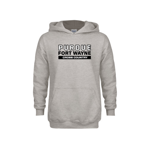  Youth Grey Fleece Hood - Purdue University Fort Wayne Cross Country