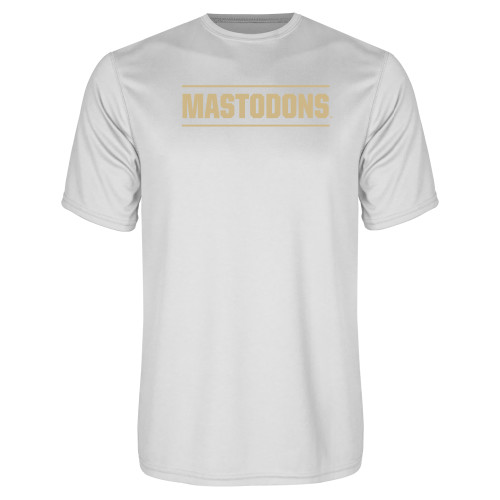  White Performance Tee - Mastodons Wordmark