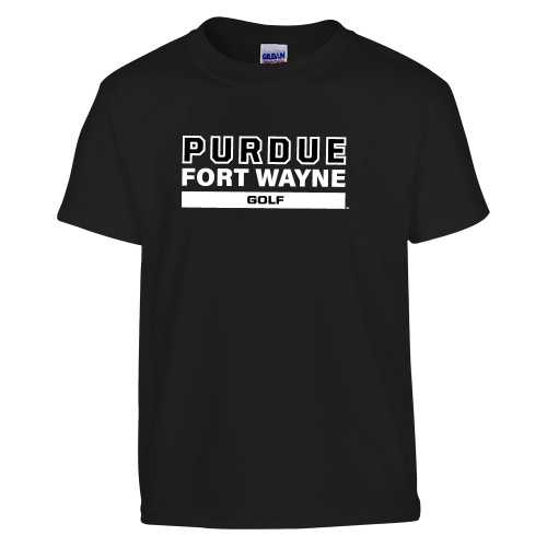  Youth Black T Shirt - Purdue University Fort Wayne Golf